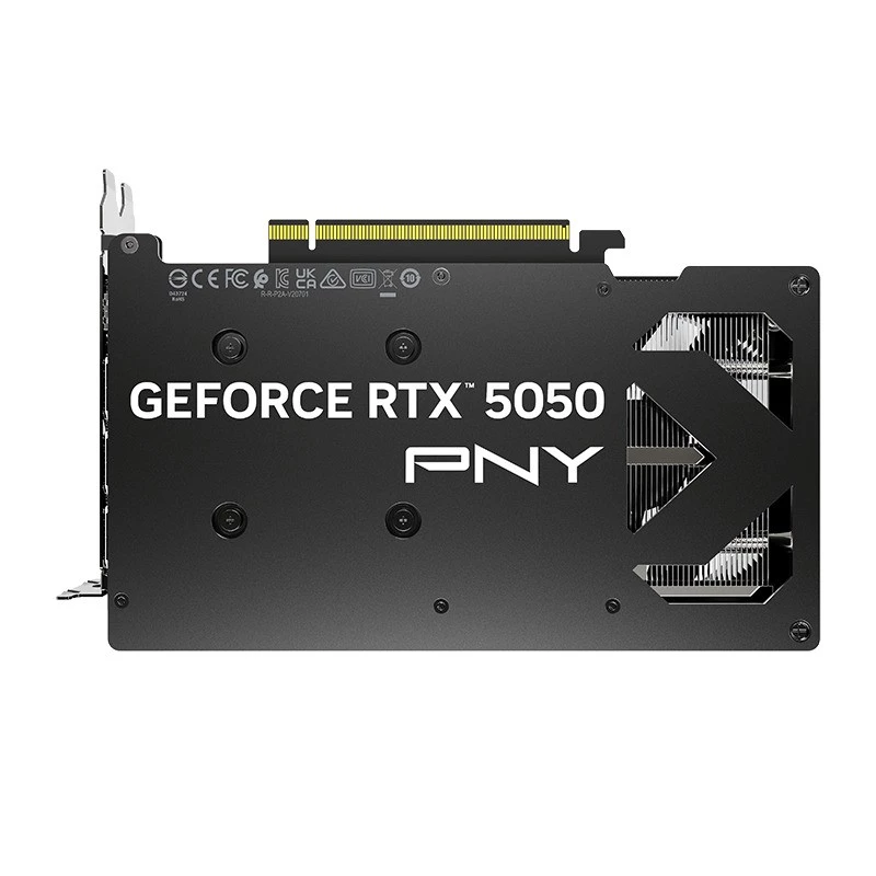 Graphics card PNY GeForce RTX 5050 — 8 GB GDDR6, 2317 MHz, 128-bit, PCIe x8 5.0, dual-fan cooling