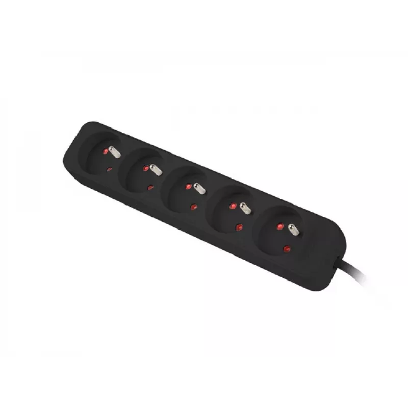 Power Extension Lanberg PS0-05E-0150-BK 1.5m 5 AC Outlets Indoor Black