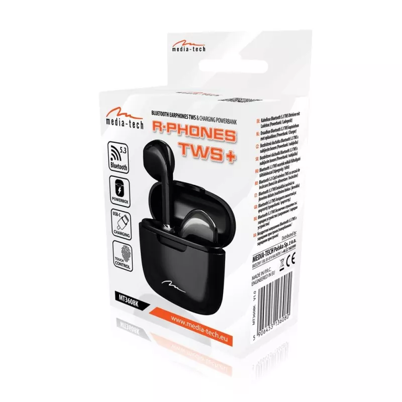 Headphones Media-Tech MT3608K R-Phones TWS+ black