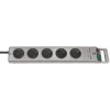 Brennenstuhl 1153340115 Power Strip Super-Solid Line 5-way 2.5 m H05VV-F 3G1,5, Silver (1153340115)