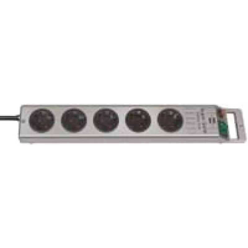 Brennenstuhl 1153340115 Power Strip Super-Solid Line 5-way 2.5 m H05VV-F 3G1,5, Silver (1153340115)