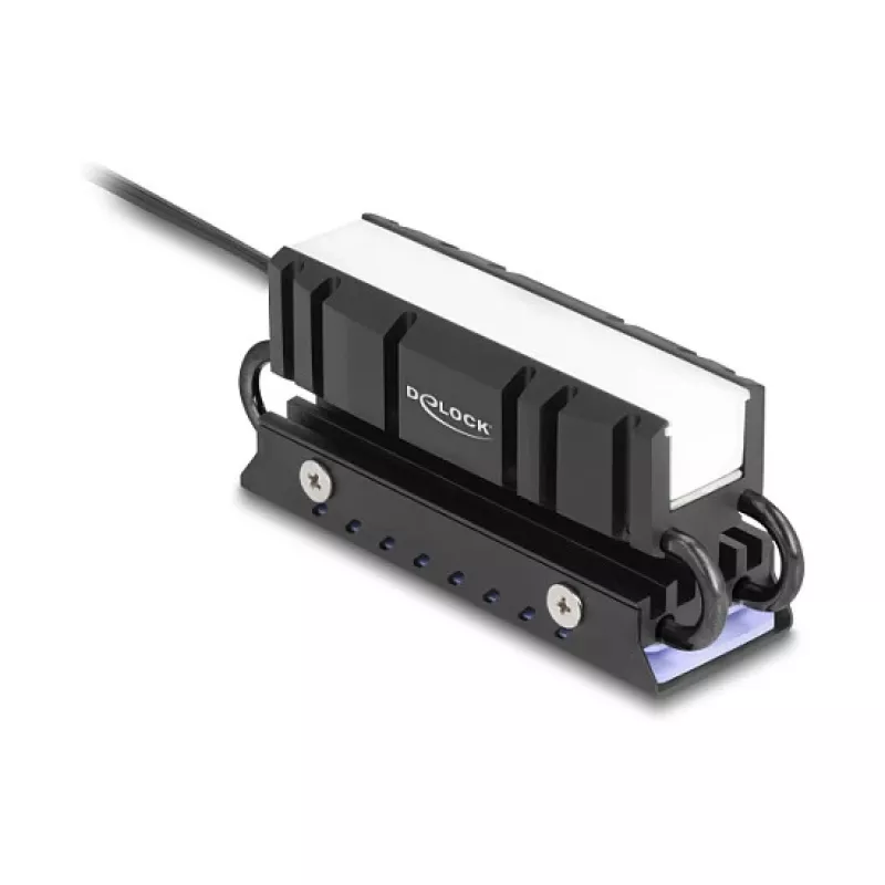 Heatsink DELOCK 18460 for M.2 SSD 2280 — Aluminium/Copper, RGB 5V, Black