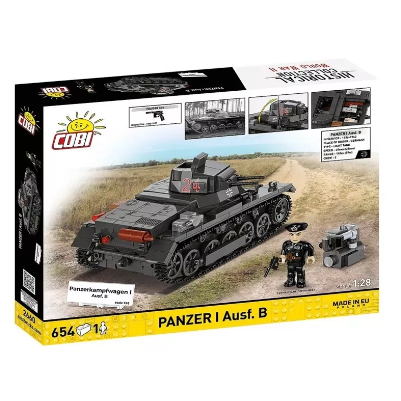 Building Set Cobi Panzer I Ausf. B – 654 pieces, detailed model tank kit