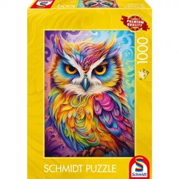 1000-piece puzzle Schmidt Spiele 59782 — Owl in Parrot Dress, jigsaw puzzle, 1000 pieces