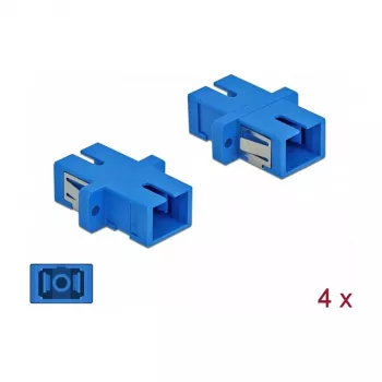Fibre optic adapter SC female to SC female, DELOCK 85990, blue, pack of 4