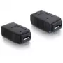 Adapter USB micro-A+B female to USB micro-A+B female DeLOCK 65034 Black