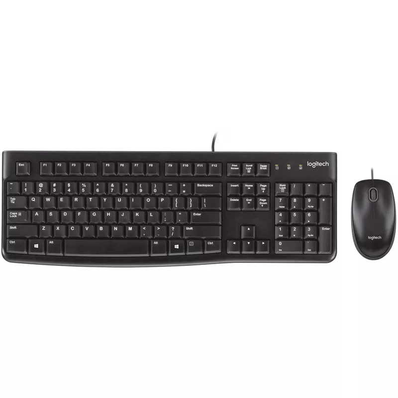 Desktop MK120, wired, USB, QWERTZ, black, mouse included