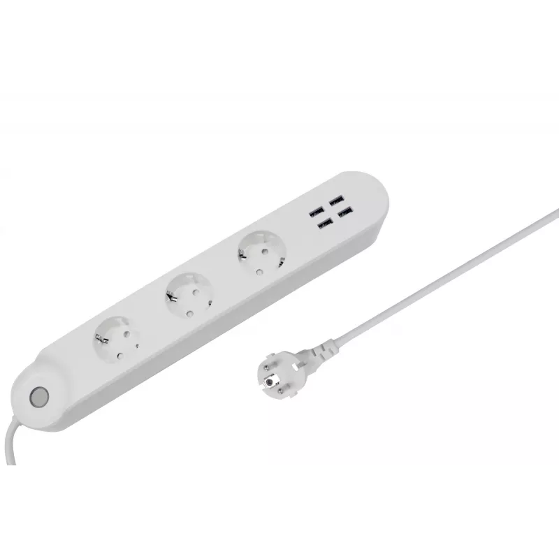 Smart power strip Denver SHP-300U 3 AC outlets Type E 4 White