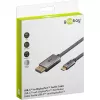 USB Adapter Cable, USB-C Plug > DisplayPort Plug, 4K 60Hz (black/Silver, 1 Meter, Braided Cable)