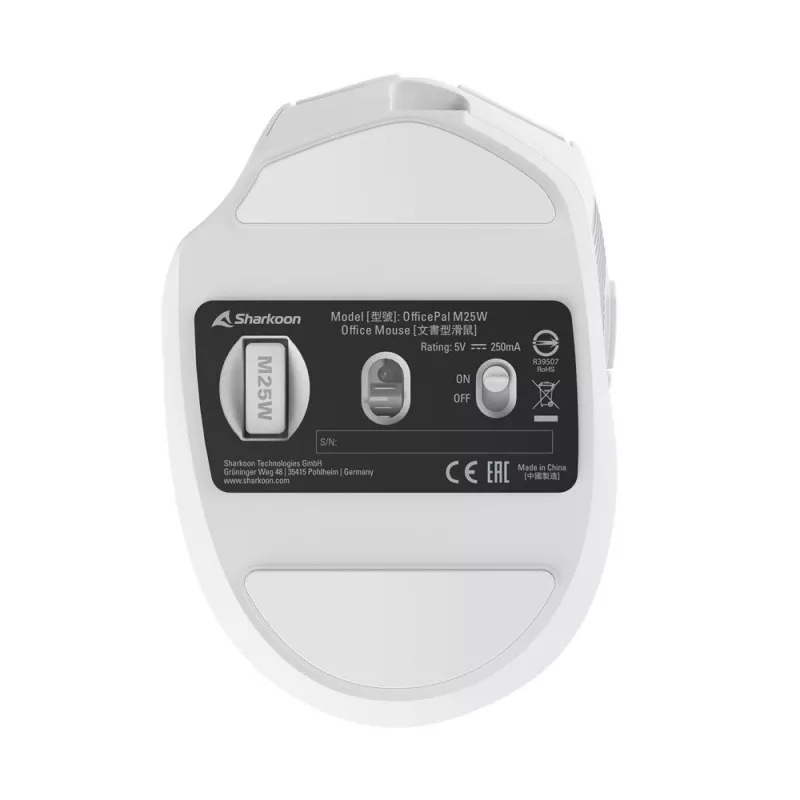 Sharkoon OfficePal M25W wireless office mouse, right-hand, 4000 DPI
