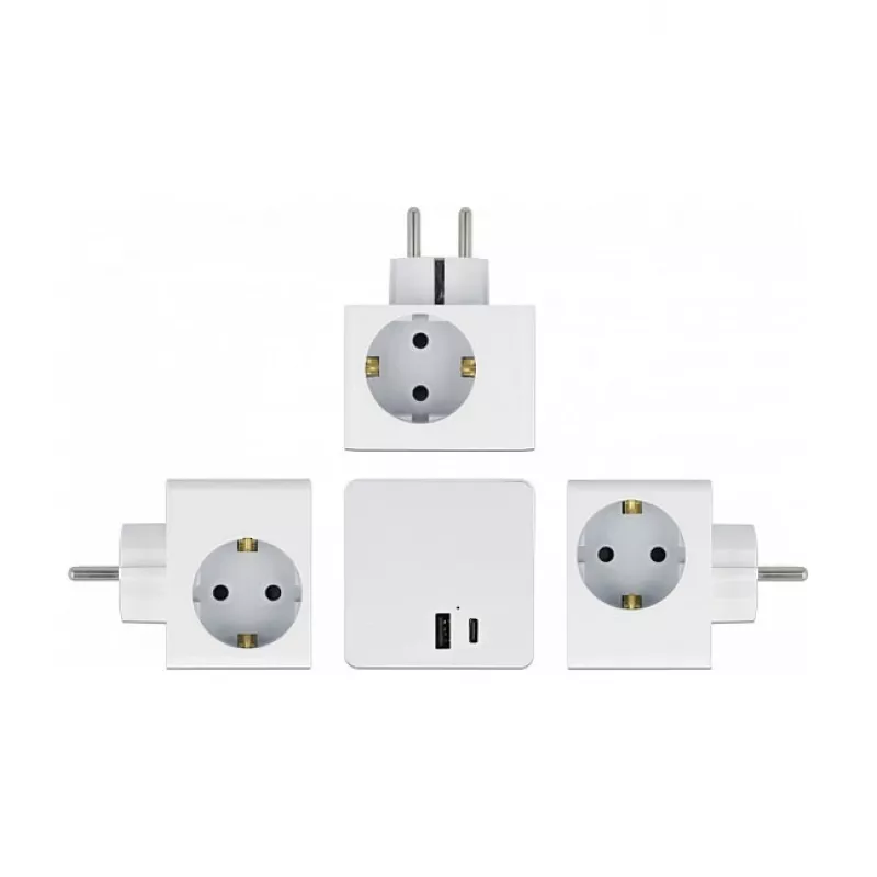 DeLOCK 11501 Power Plug Adapter Type F White 3A USB Ports