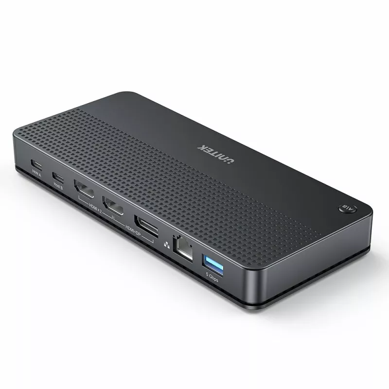 Docking Station UNITEK D1103A01 USB4 Wired Black 100W Power Delivery