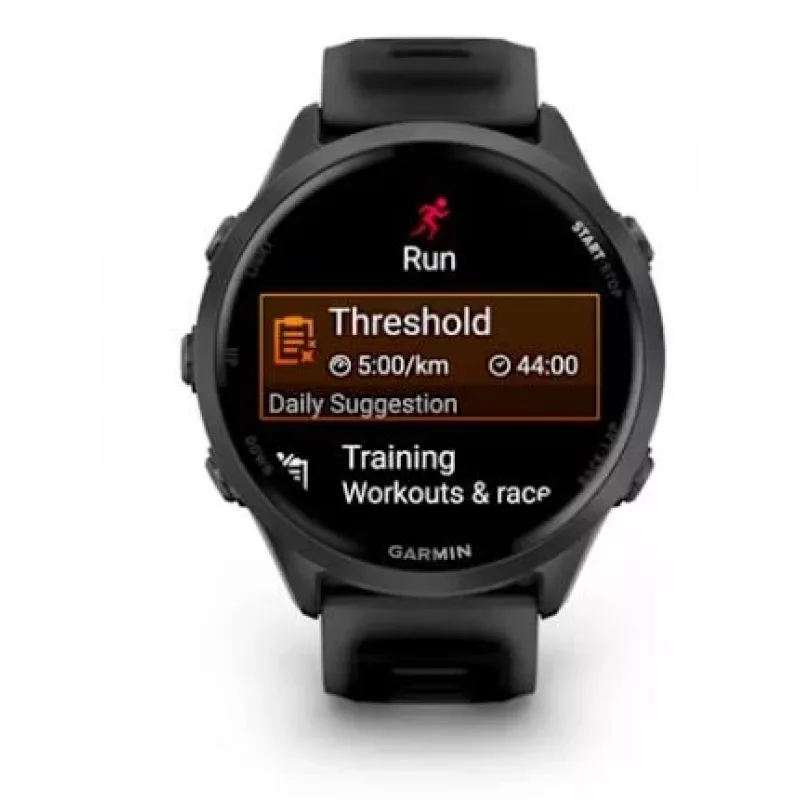 Smartwatch GARMIN Forerunner 570 — 47 mm slate grey aluminium case, translucent black silicone band