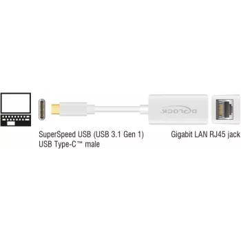 Laptop Dock DeLOCK 65906 USB Type-C White