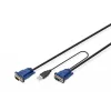 DIGITUS Octopus - Keyboard- / Video- / Mouse- (KVM-) Cable - HD-15 (M) - USB Type A, 4-pin, PS/2, 6-pin (M) - 5,0m - Black (DS-19233)