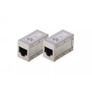 Digitus CAT 6 modular couplers shielded 2 pieces RJ-45 Gold contacts Silver