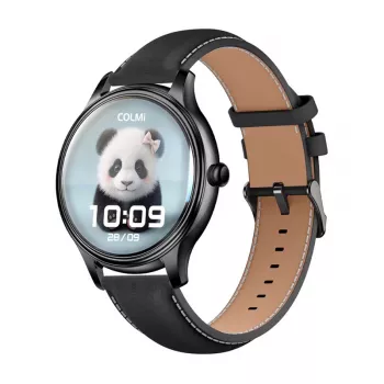 Smart watch Colmi L28 with black silicone and black leather straps