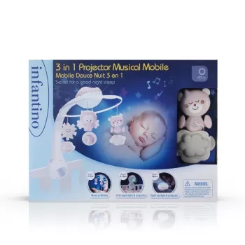 Baby music box B-kids 3in1 Infantino 150302050 — powder pink, 3-in-1 soothing toy