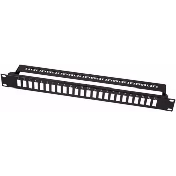 19inch fibre optic panel for 24x SC duplex or LC quad couplings - black
