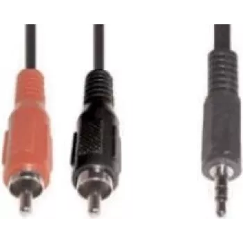 Audio cable e+p B 113 1.5m 2xRCA 3.5mm Black