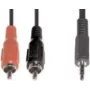 Audio cable e+p B 113 1.5m 2xRCA 3.5mm Black