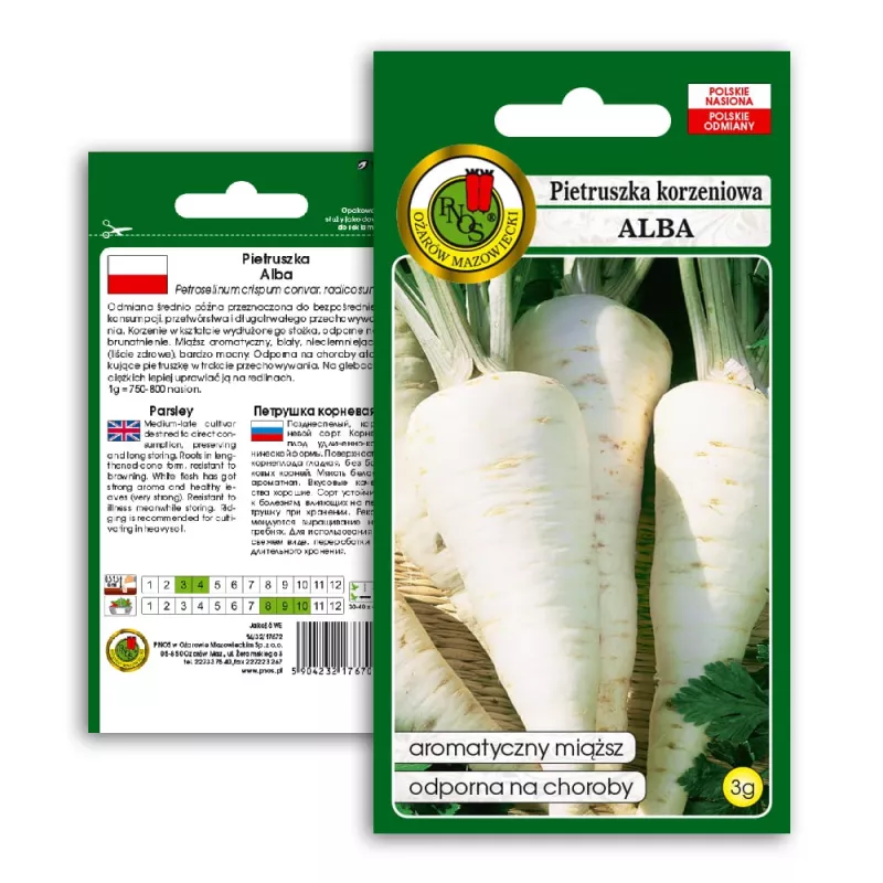 Seeds – Parsnip (Pietruszka Korzeniowa Alba) 3 g pack by Seklos LT