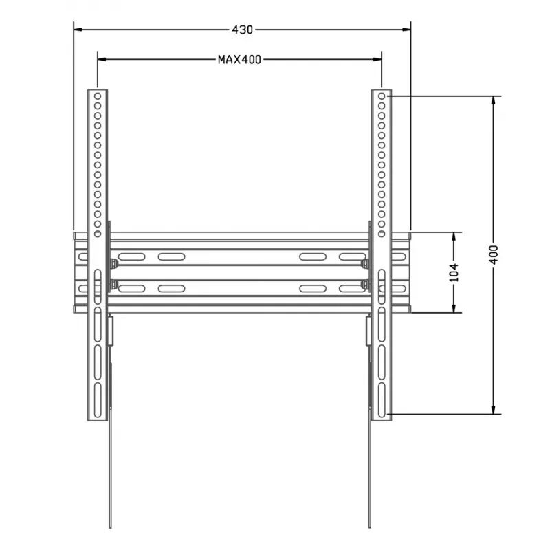 Wall TV mount MACLEAN MC-748A VESA 100x100–400x400 mm Tilt Black Load up to 45 kg
