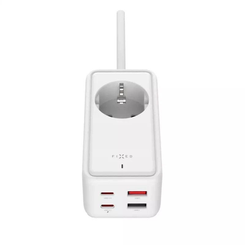 Power extension adapter FIXED FIXCS65-1.5-WH with 2× USB-C PD 65W and 2× USB-A ports