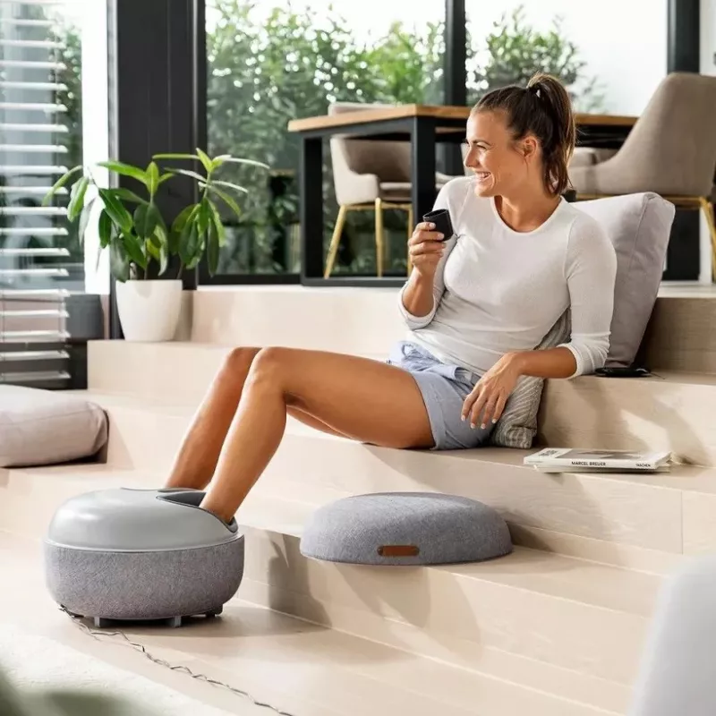Beurer Shiatsu Foot Massager FM 120 2-in-1 grey — electric foot and ankle massager, shiatsu rollers, adjustable intensity
