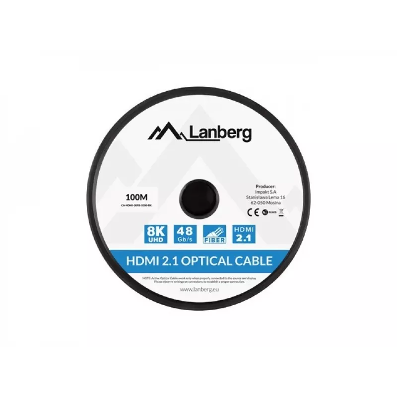 HDMI Cable Lanberg CA-HDMI-30FB-1000-BK 100m Black