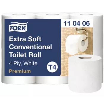 Toilet paper Tork Premium Extra Soft Conventional T4 — 4-layer rolls 9.7 cm x 19.1 m, pack of 6