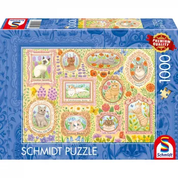 Jigsaw Puzzle schmidt spiele Noble Cats in Blossom, 1000 pieces, model 59792