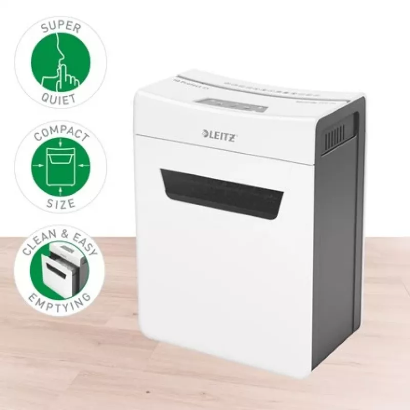 Leitz IQ Protect Premium Paper Shredder 8X P4, 4 x 40 mm, 14 L, 125 sheets, 55 dB, Touch, 8 sheets