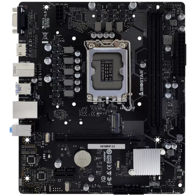 Biostar H610MHP 2.0 Motherboard Intel H610 LGA 1700 Micro ATX