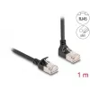 DeLOCK RJ45 Network Cable Cat.6A S/FTP Slim 90° upwards angled 1 m black