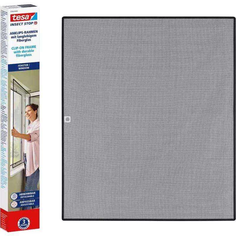 TESA 55360-00000-00 mosquito net window Anthracite (55360-00000-00)