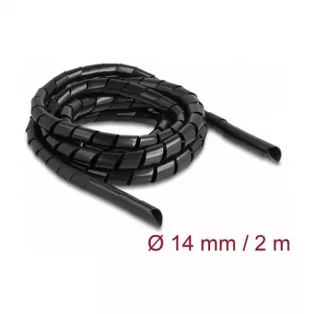 DeLOCK Spiral Hose flexible 2 m x 14 mm black Polyethylene