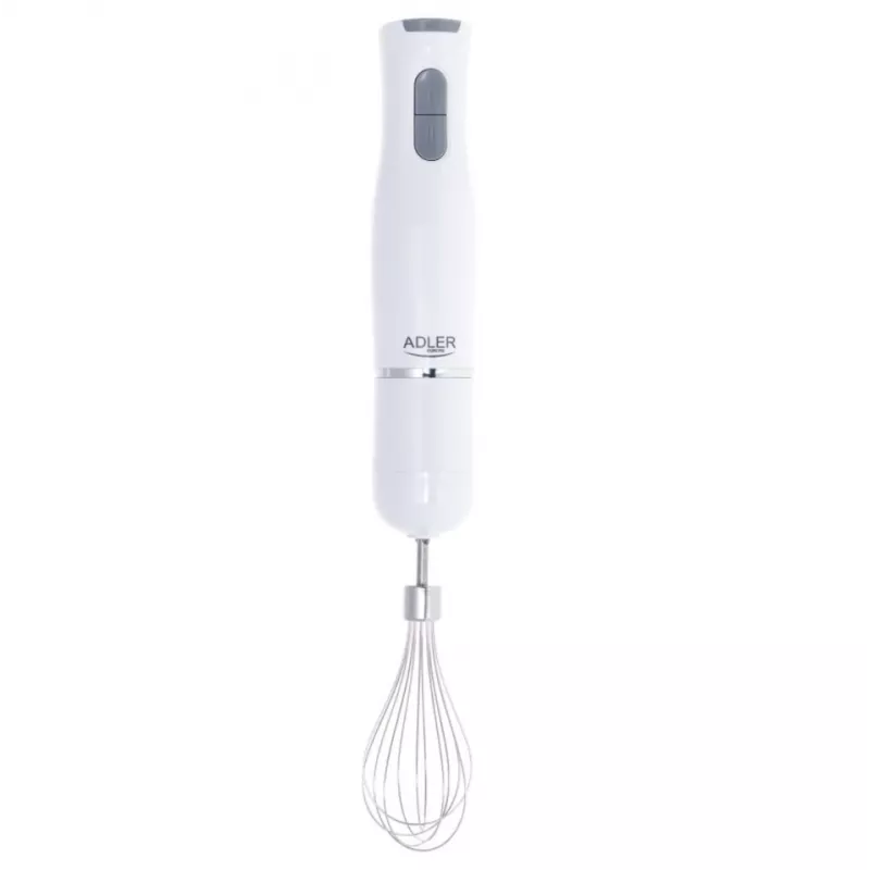 Adler AD 4620 Hand Blender Set, 800 W, 2 Speeds, 450 ml Chopper, 750 ml Beaker, Whisk, White