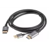 Lanberg CA-HDDP-20CU-0018-BK video cable adapter 1.8 m DisplayPort HDMI + USB Black, Silver