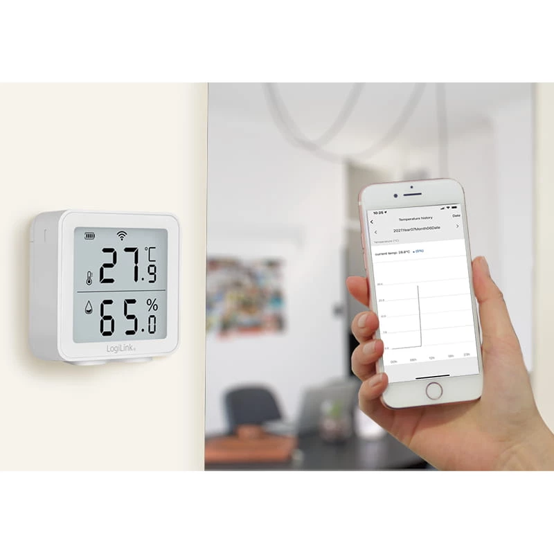 LogiLink SC0116 Hygrometer Psychrometer Indoor Electronic White Digital