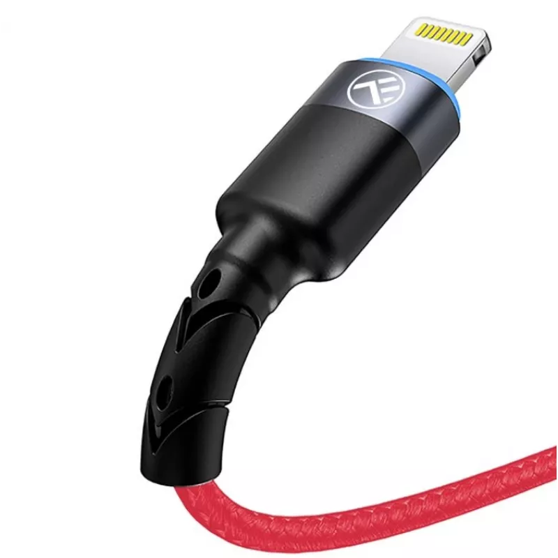 USB to Lightning data cable Tellur, 3A, 1.2 m, LED indicator, red