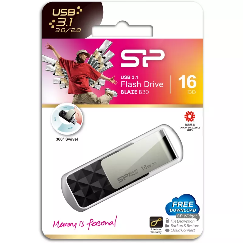 USB flash drive Silicon Power 16 GB USB Type-A 3.2 Gen 1 Blaze B30