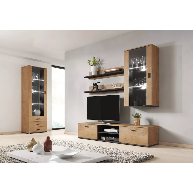 Cama set of two shelves 125cm SOHO lefkas oak/black