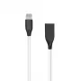 Silicone Cable USB- Lightning, 1m (White)