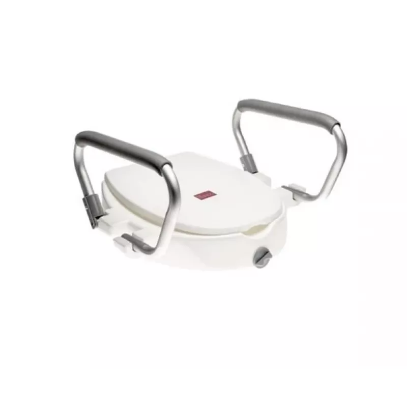 Raised toilet seat ANTAR AT51205 extension with foldable handrails, 10 cm seat height, supports up to 180 kg, width between handrails 470 mm