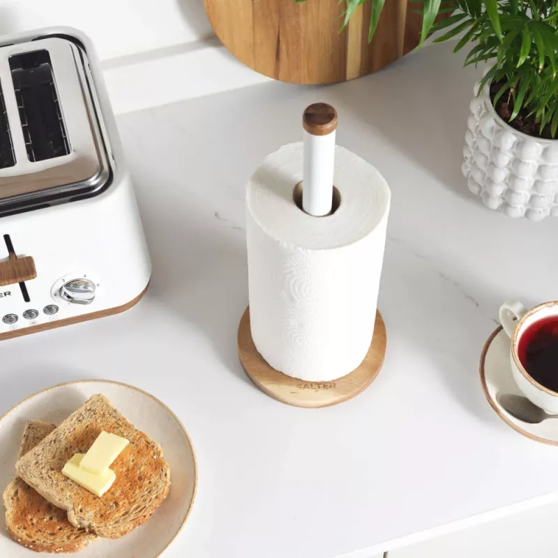 Paper Towel Holder Salter BW13565W1EU7 White, freestanding kitchen roll stand