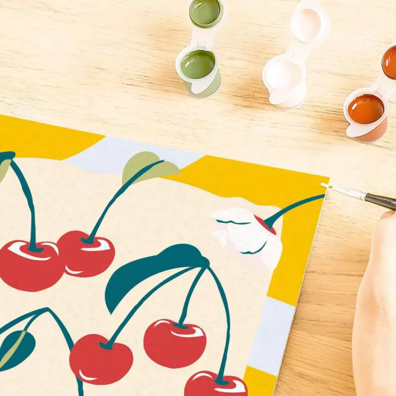 Painting set Ravensburger CreArt – cherries (design 25514) – creative paint kit for adults and teens