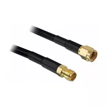 Coaxial Cable DeLOCK 5m RP-SMA CFD200 Black