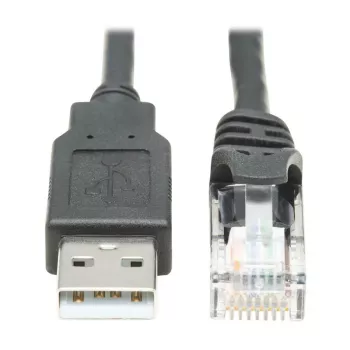 EATON TRIPPLITE USB-A to RJ45 Rollover Console Cable M/M - Cisco Compatible 250 Kbps 6ft. 1,83m Black (U009-006-RJ45-X)