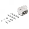 DELOCK D-Sub housing 9‑pin angled 90° cable boot, silver plastic, 33×47×16 mm